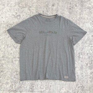 Life is Good Tshirt grey graphic tee truck boat